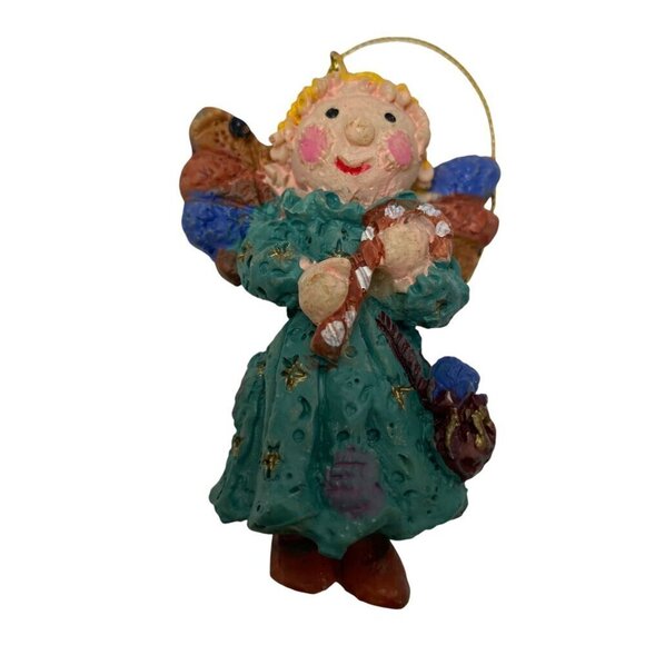 Santas and Angels on Stars and Moons Christmas Ornaments 6 Pieces 2.5" - Picture 3 of 10